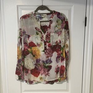 Simons Contemporaine Cotton Floral Blouse